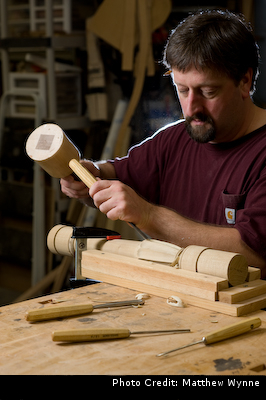 Image of Dwayne doing some custom hand carving